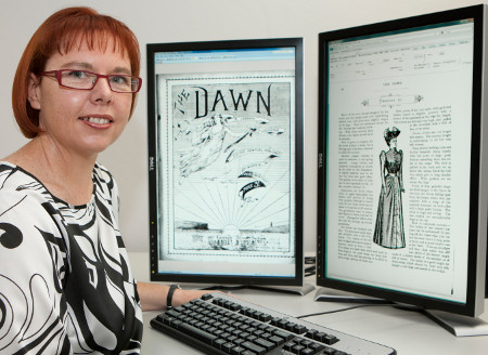 Director of Digitisation and Photography at the National Library, Cathy Pilgrim. Photo by Craig Mackenzie