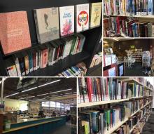 Montage of Library Bookshelves